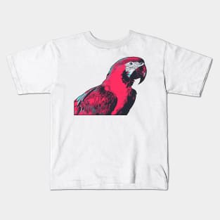 Macaw Parrot Illustration Vibrant Colors Kids T-Shirt